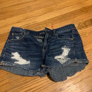 ripped denim shorts from american eagle